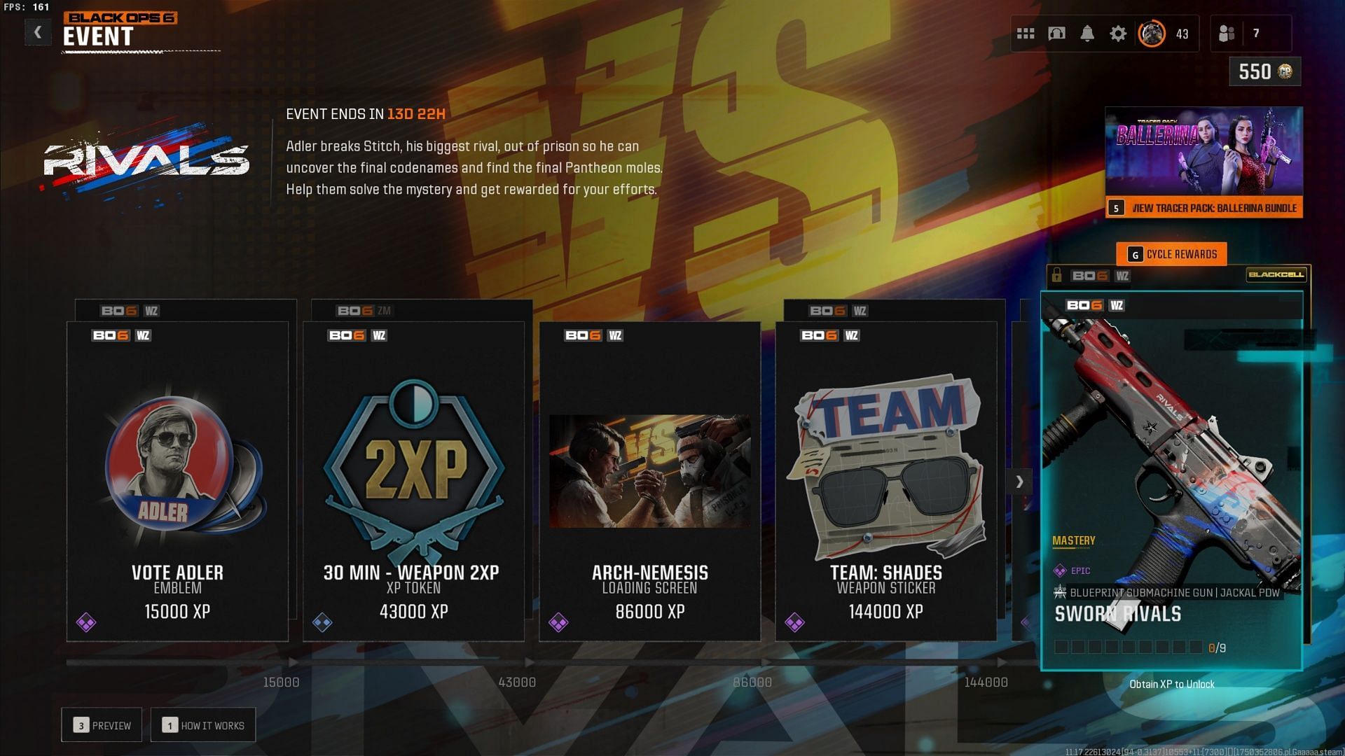Rivals event rewards (Image via Sportskeeda Gaming || Activision)